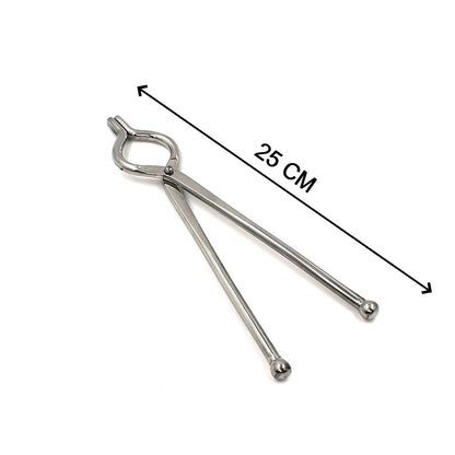 Ganesh Premium Stainless Steel Goti Sansi/Tongs for Hot Utensils - 8mm