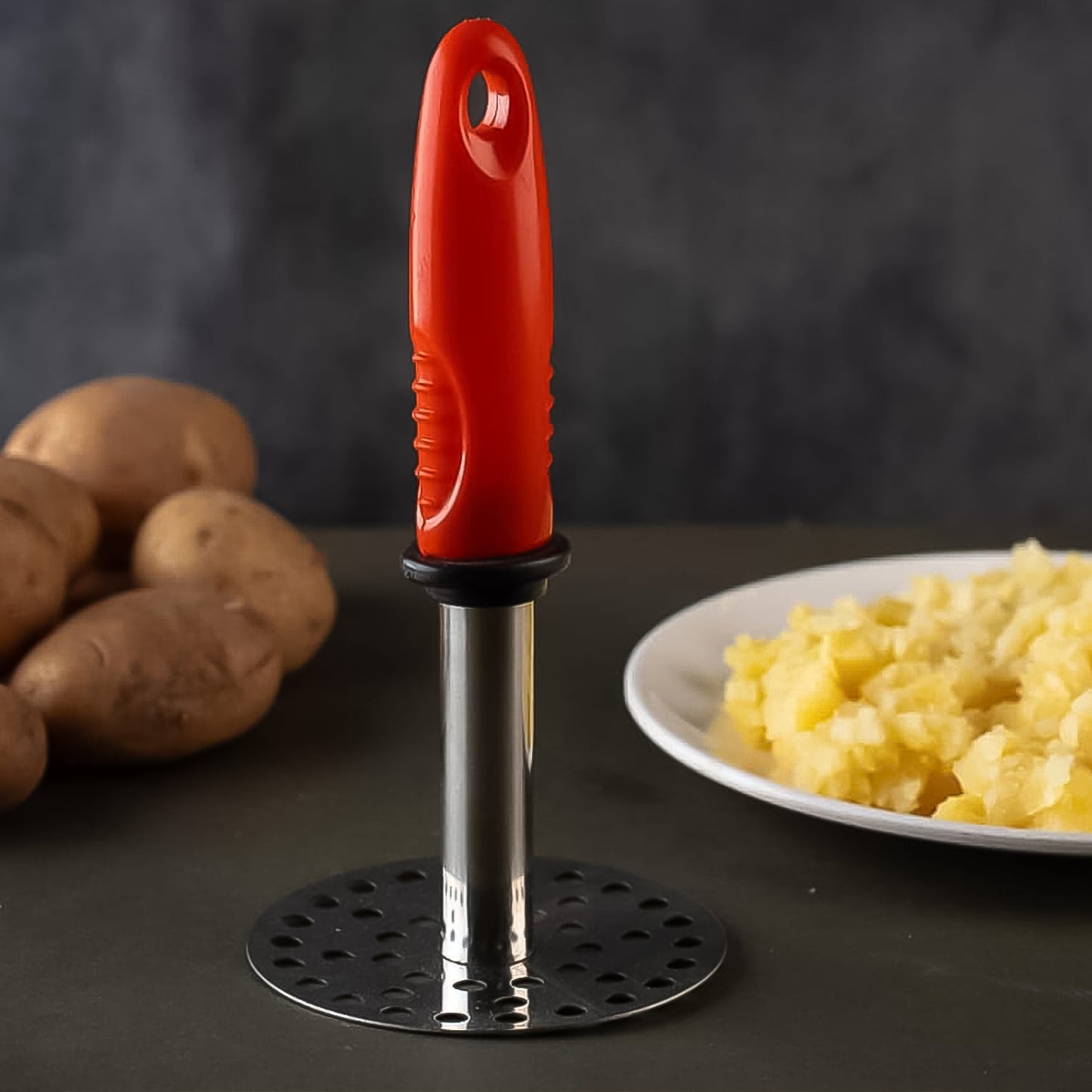 Stainless Steel Potato & Pav Bhaji Masher with Non-Slip Plastic Handle