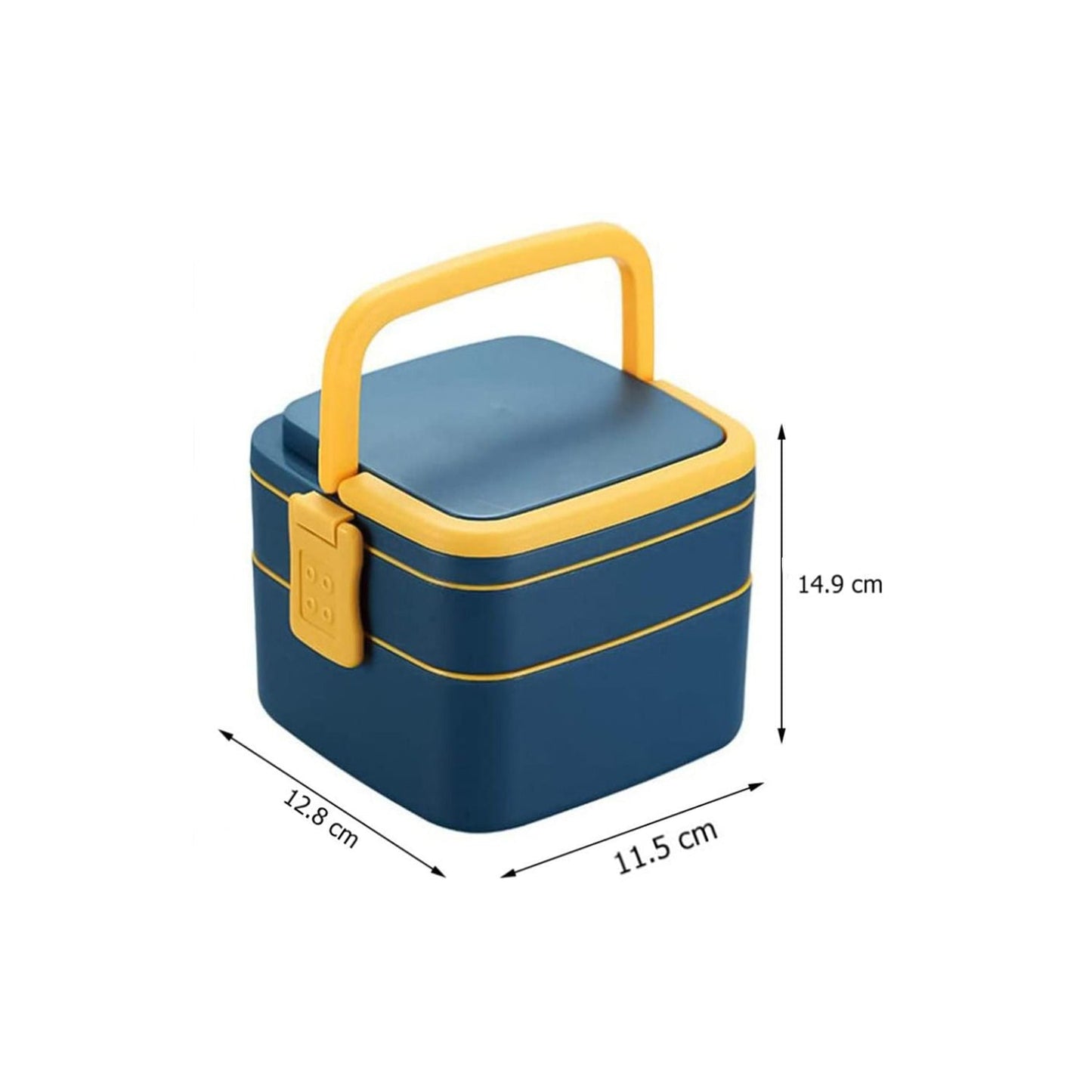Double-Layer Portable Lunch Box with Handle & Spoon