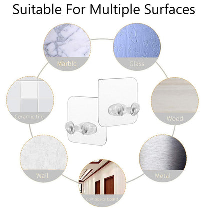 Self-Adhesive Wall Hook for Kitchen Tools and Power Plugs – Drill-Free & Waterproof (5 pcs)