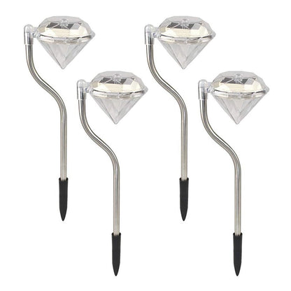 Diamond Solar Path Lights – Waterproof LED Garden Stakes (4 Pc)