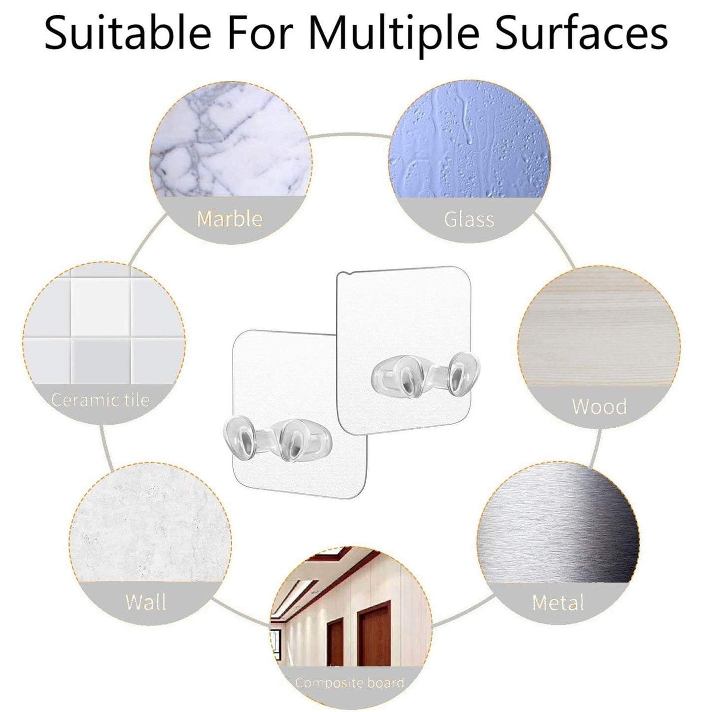 Self-Adhesive Wall Hook for Kitchen Tools and Power Plugs – Drill-Free & Waterproof (10 pcs)