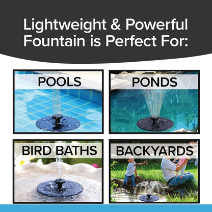 Solar Water Fountain with 5 Spray Modes – No Install Needed