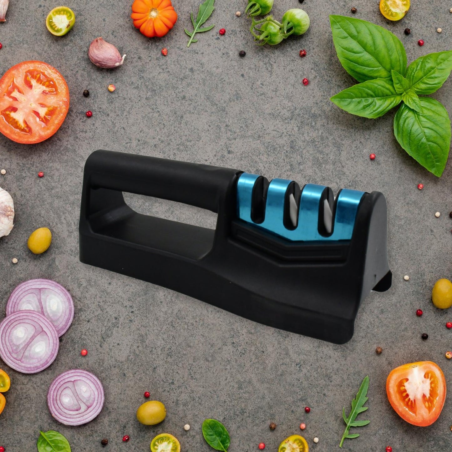 Handeld Kitchen Knife Sharpener for Chefs with 3-Step Sharpening System