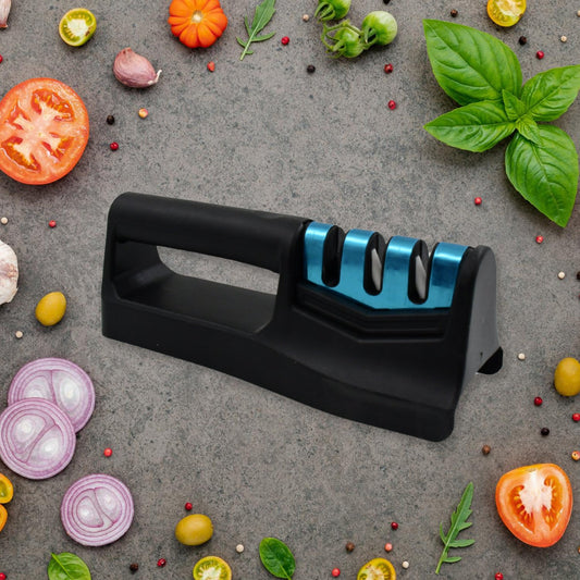 Handeld Kitchen Knife Sharpener for Chefs with 3-Step Sharpening System