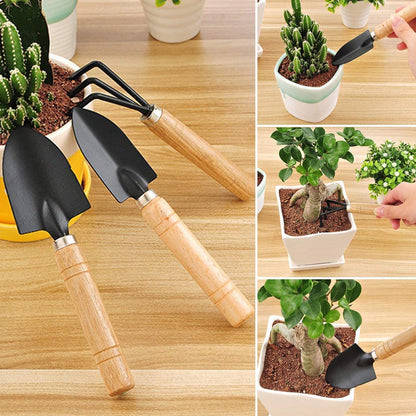 Mini Garden Tool Set – Hand Cultivator, Small Trowel & Garden Fork