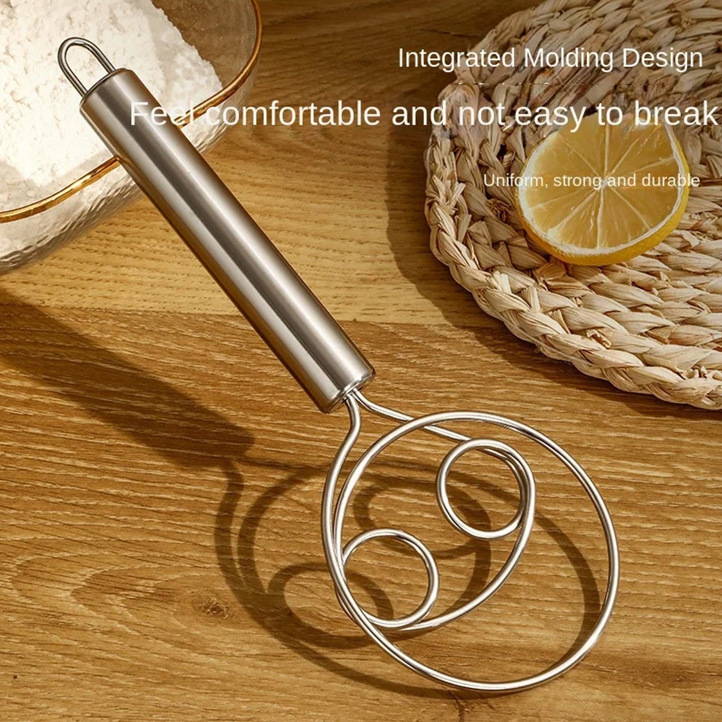Premium Stainless Steel Dutch Dough Whisk – Hand Mixer for Baking