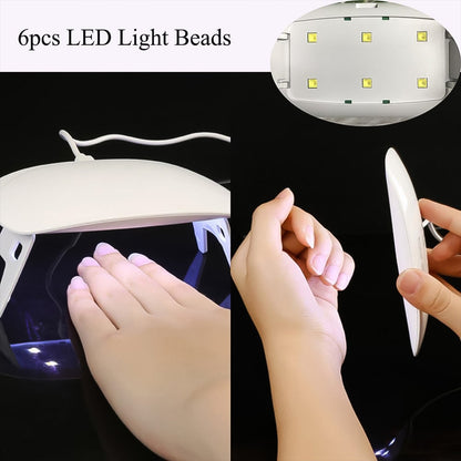 Mini UV LED Nail Dryer Lamp – Portable Gel Nail Light with Timer (1 Pc)