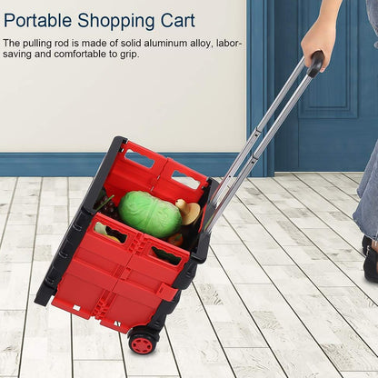 Foldable Grocery Trolley Cart – Portable & Lightweight Shopping Basket
