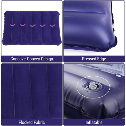 Velvet Air Inflatable Travel Pillow – Soft & Portable (Blue)