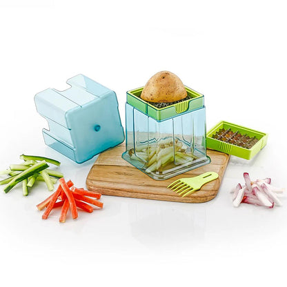 2-in-1 French Fry Cutter & Vegetable Fingers Maker with Two Blades