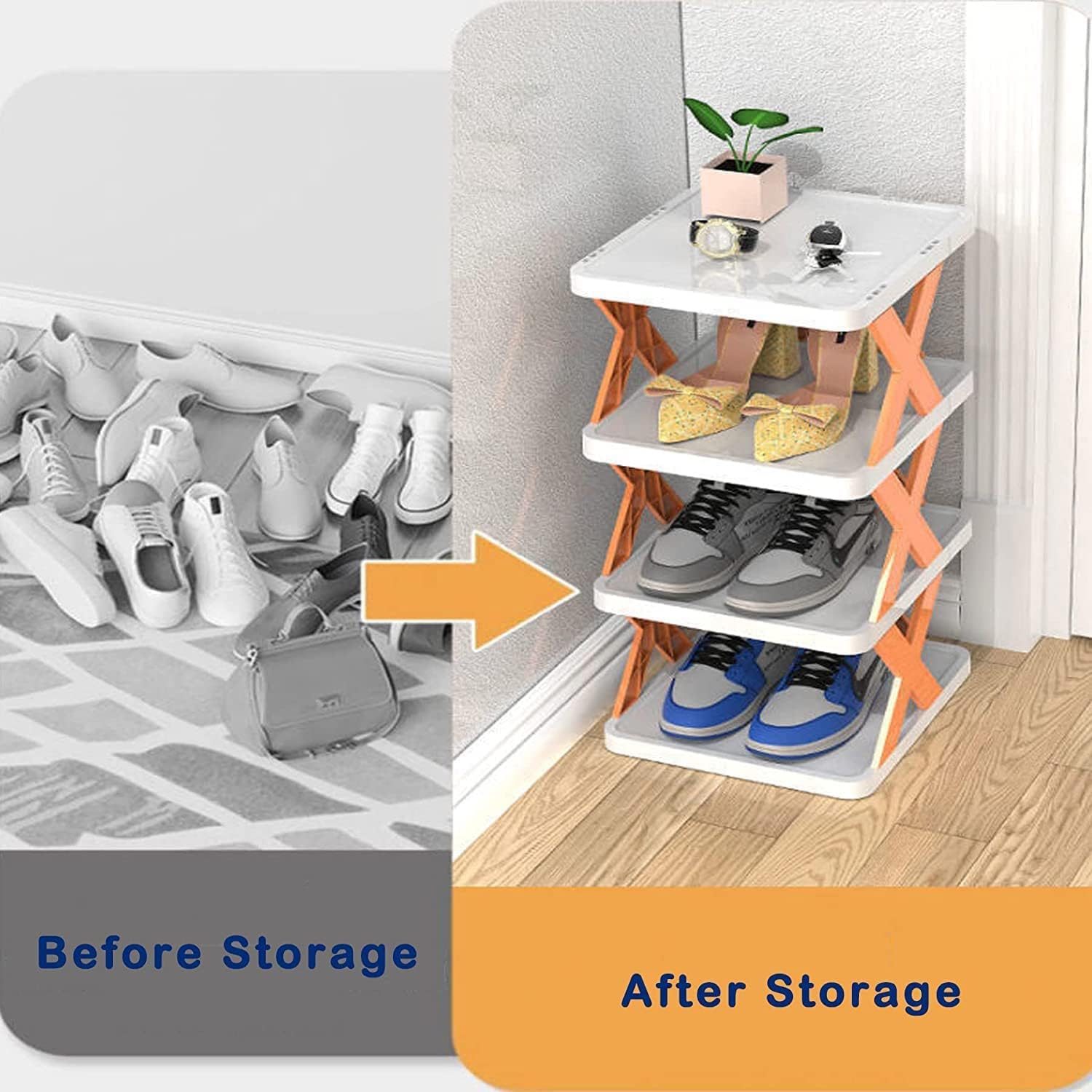 6-Tier Foldable Rack – Portable Storage Organizer for Home & Office