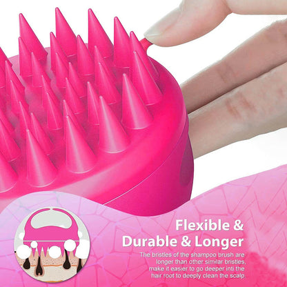 Scalp Massager & Shampoo Brush with Soft Silicone Bristles
