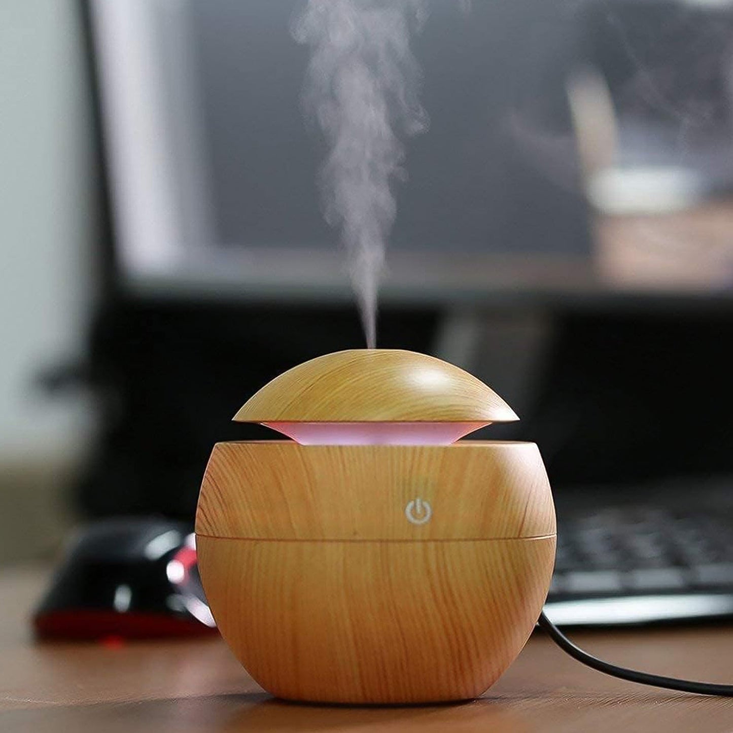 Ultrasonic USB Aromatherapy Humidifier – 130ML with LED Lights