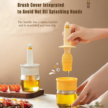 2-in-1 Oil Dispenser Bottle with Silicone Basting Brush