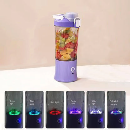 Electric Crusher Juicer with Multicolor LED and USB Charging, 8 Blades (600ML)