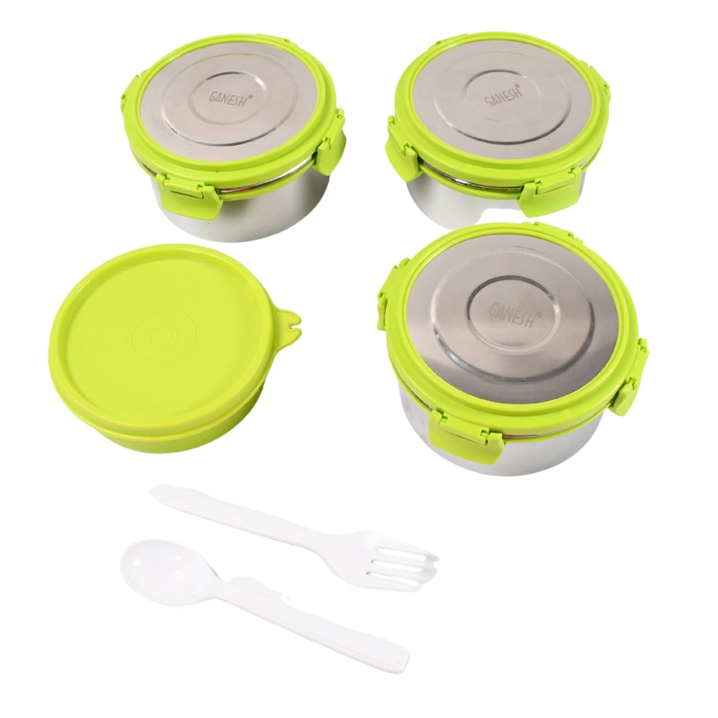 Stainless Steel Tiffin with 4-Side Lock Lid – Airtight & Leakproof Dabba