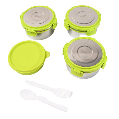 Stainless Steel Tiffin with 4-Side Lock Lid – Airtight & Leakproof Dabba