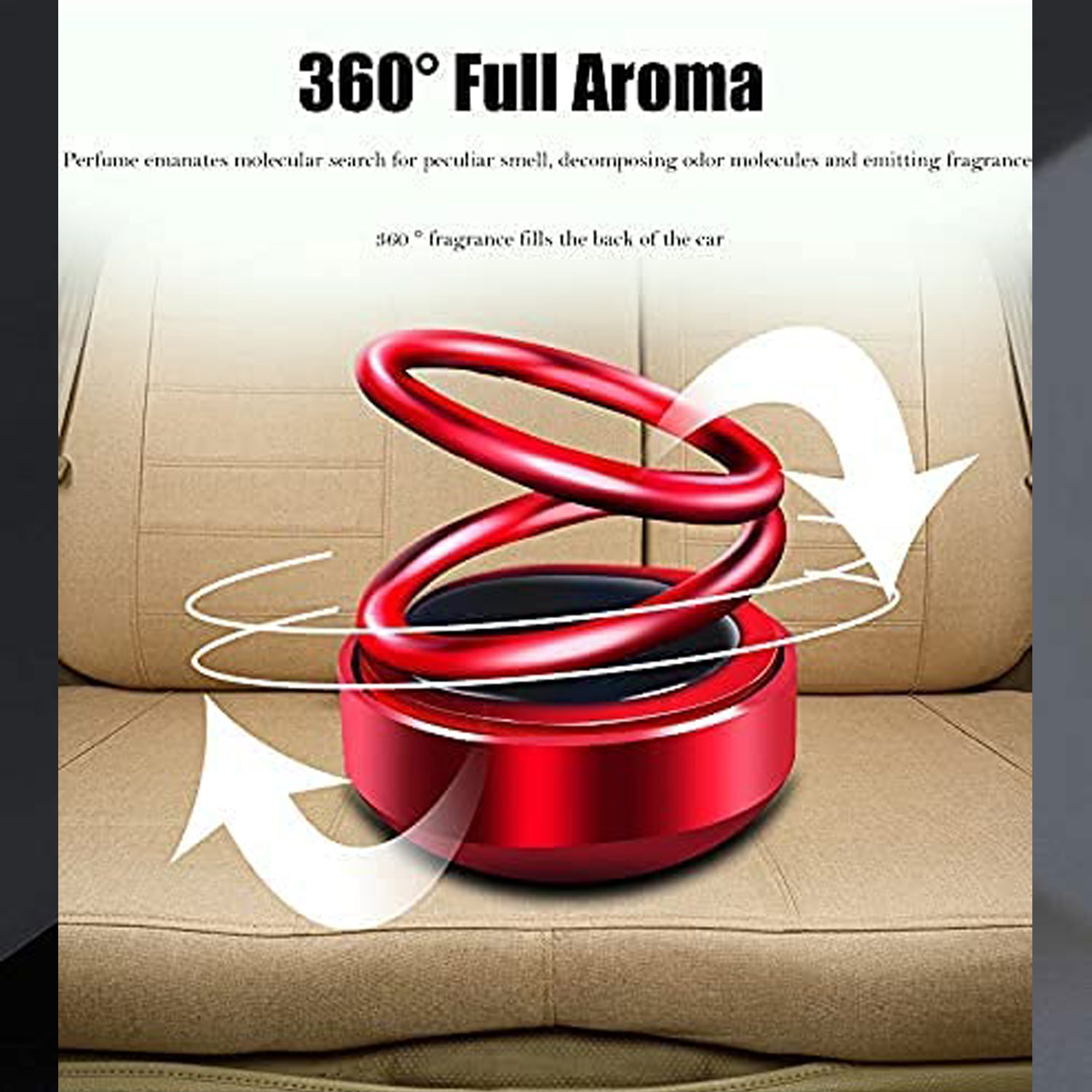 Solar Car Aroma Diffuser – 360° Rotating Air Freshener for Car & Home