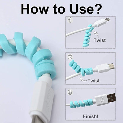 Spiral Charger Cable Protector – Data Cable Saver (Pack of 4)