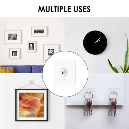 Adhesive Wall Hook for Photo Frames and Hanging Items – No Drill, Damage-Free (10 pcs)