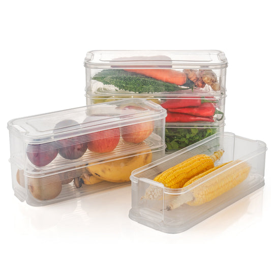 Stackable Fridge Storage Containers with Lid – Set of 3 (1500ml Each)