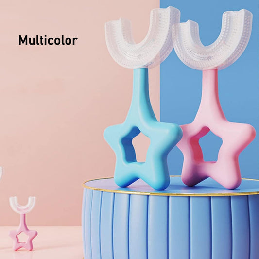 Star/U-Shape Silicone Toothbrush for Kids – Soft & Gentle Oral Care (1 Pc)