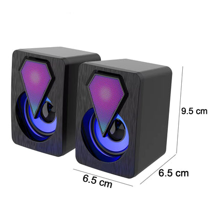 RGB Desktop Speakers – USB Powered Plug & Play (2 Pc Set)