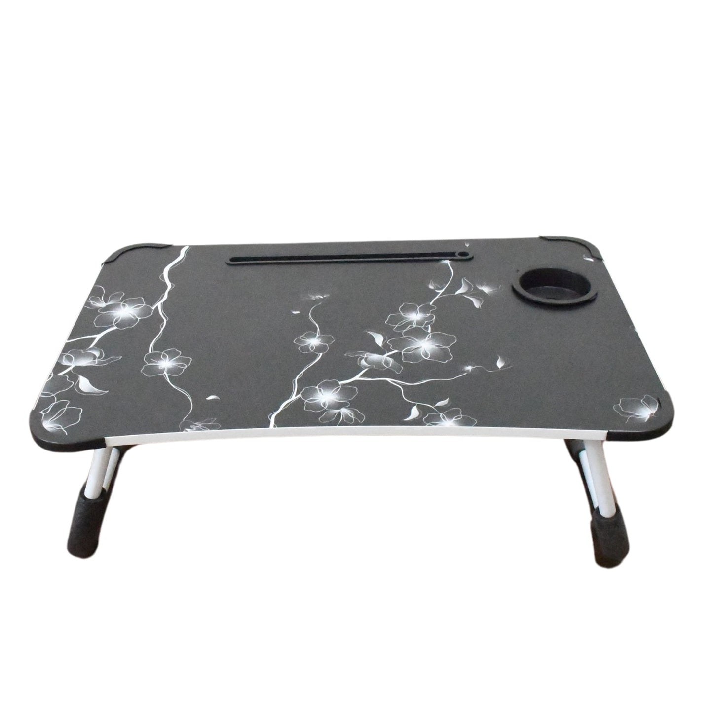Foldable Laptop Table with Cup Holder – Portable Bed & Sofa Desk