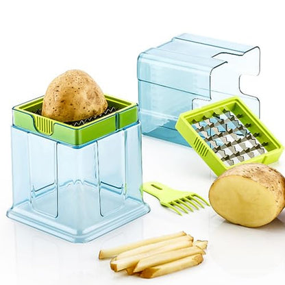 2-in-1 French Fry Cutter & Vegetable Fingers Maker with Two Blades