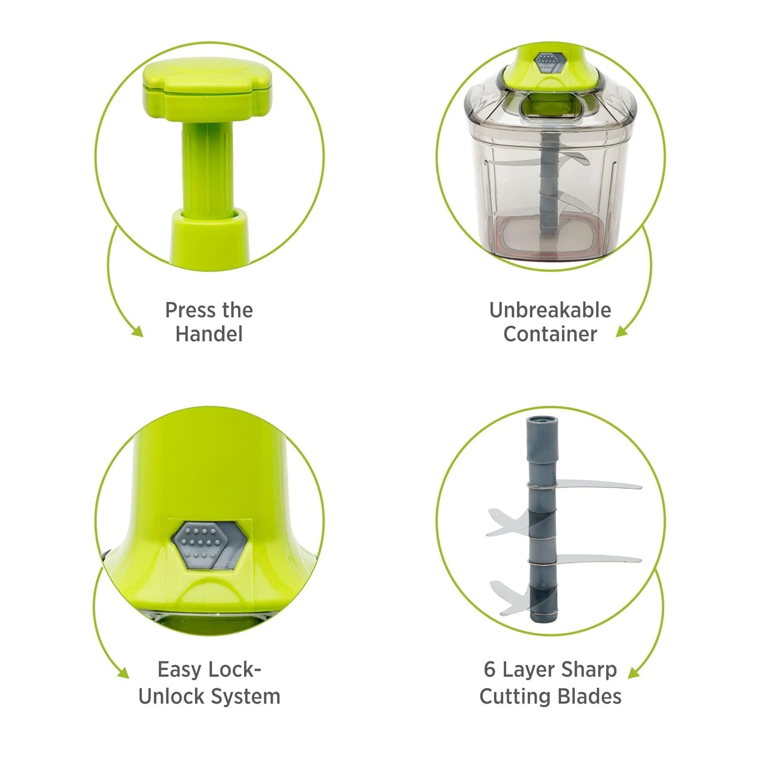 2-in-1 Push Chopper – Manual Vegetable Chopper (1100ML)