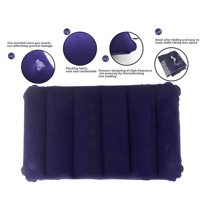 Velvet Air Inflatable Travel Pillow – Soft & Portable (Blue)