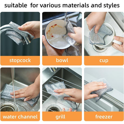 One-Sided Multipurpose Microfiber Cloths, Scrubber (20x20 cm) - Pack of 10
