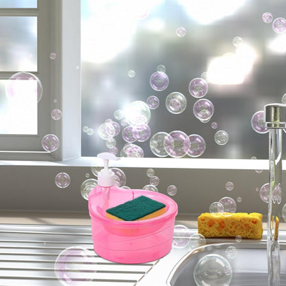 Double Layer Soap Dispenser with Pump & Sponge Holder for Kitchen