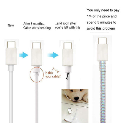 Metallic Spiral Cable Protector for Cords & Headphones – DIY Wrap