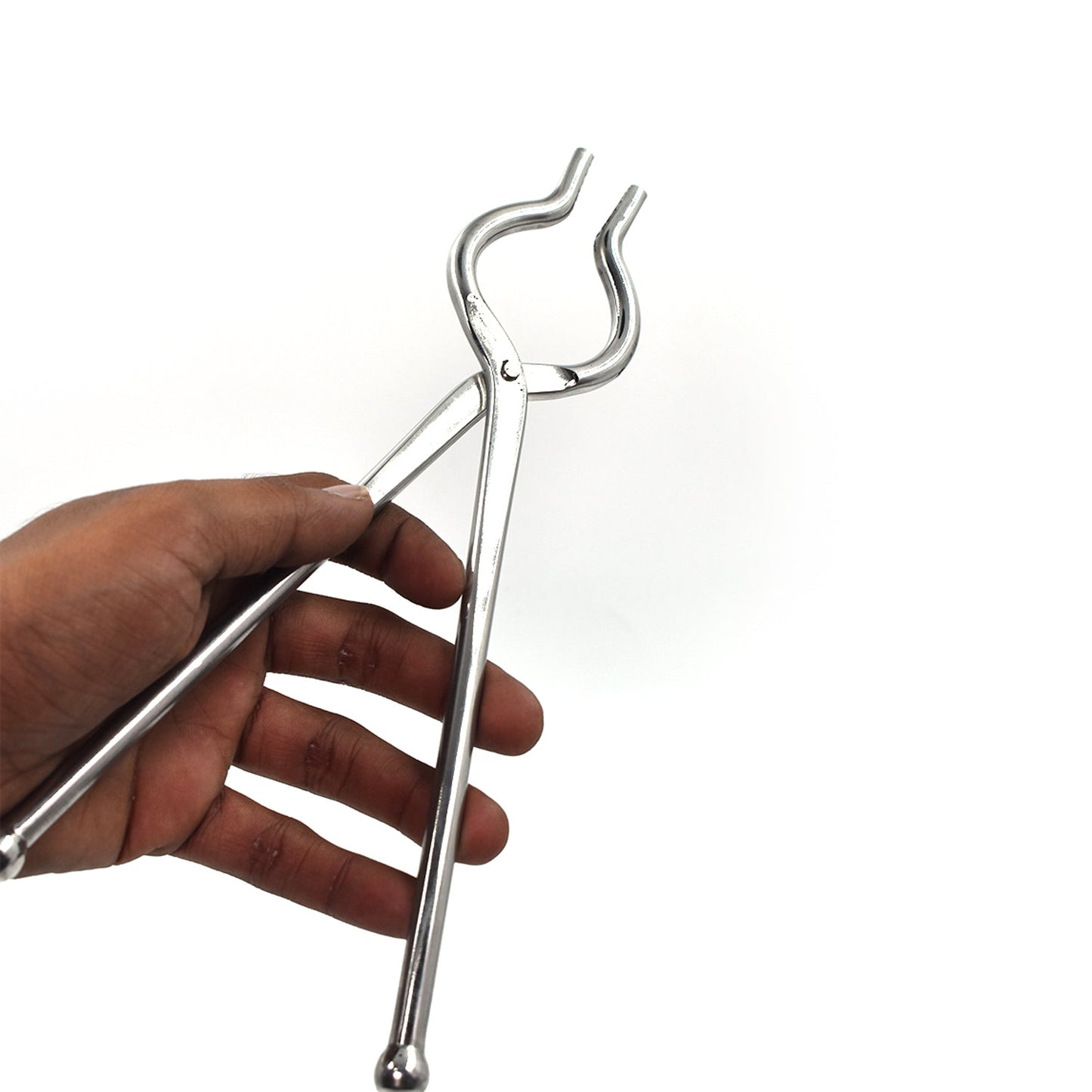 Ganesh Premium Stainless Steel Goti Sansi/Tongs for Hot Utensils - 8mm