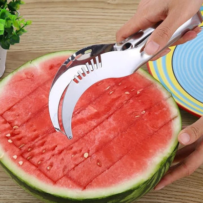 3-in-1 Stainless Steel Watermelon Slicer & Corer – Easy Fruit Cutter