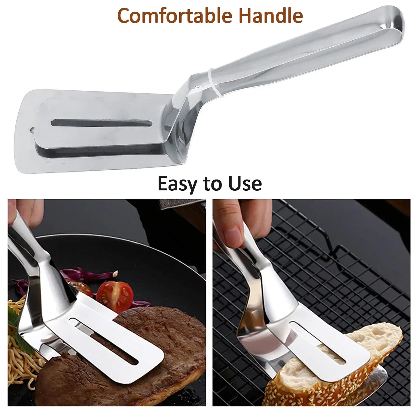 Multifunction Stainless Steel Cooking Tong for Frying, Grilling & BBQ
