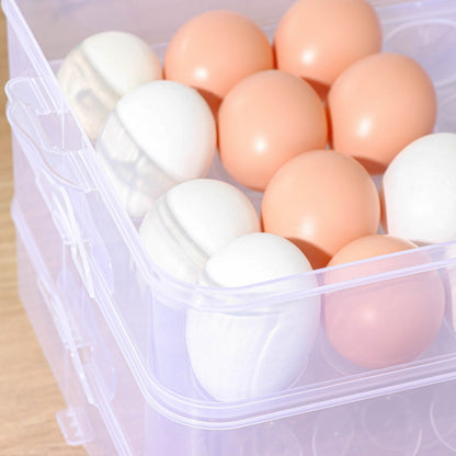 3-Layer Plastic Refrigerator Egg Storage Box (36 Grid) – Stackable Egg Tray for Fridge