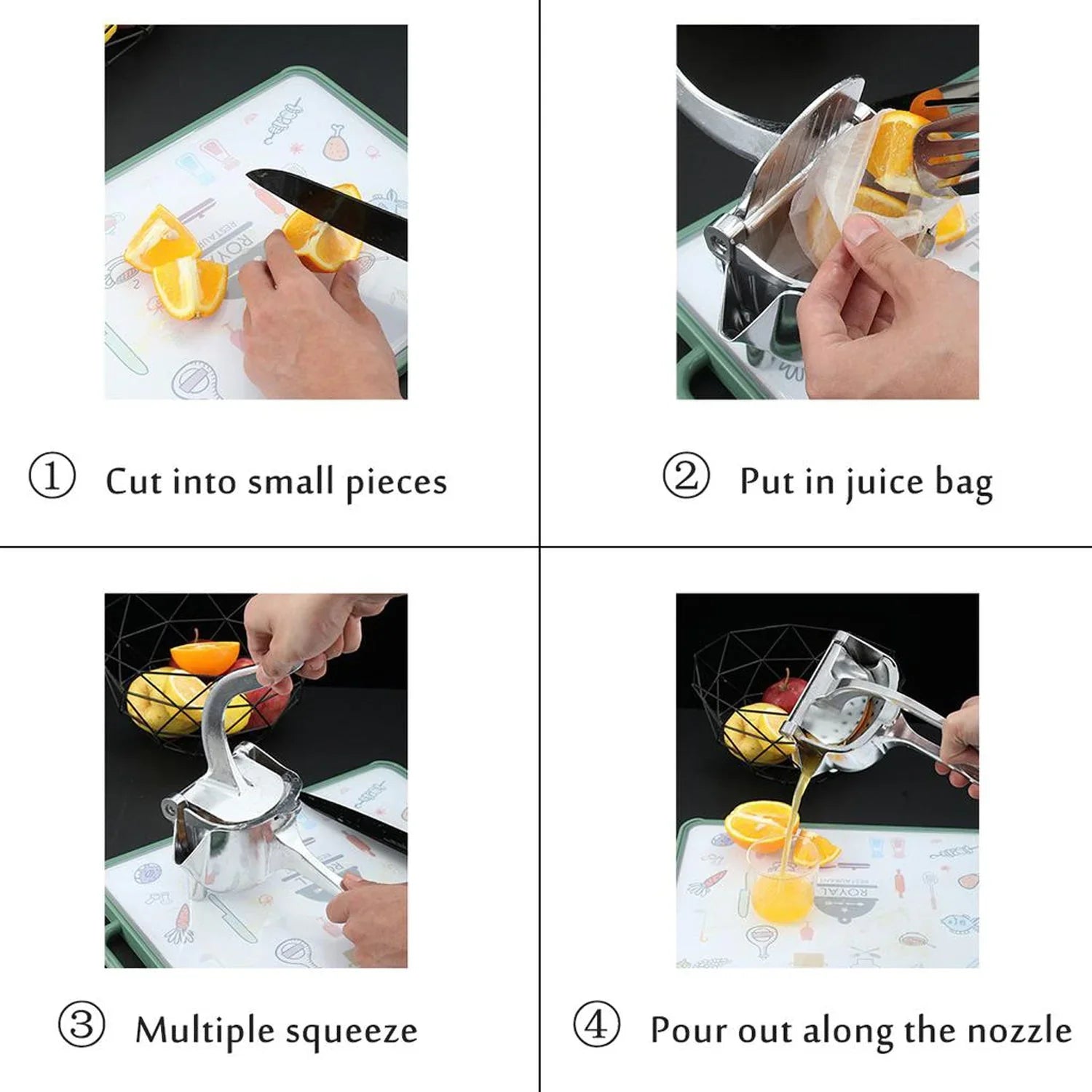 Manual Aluminium Metal Fruit Press Juicer – Heavy-Duty Citrus Extractor