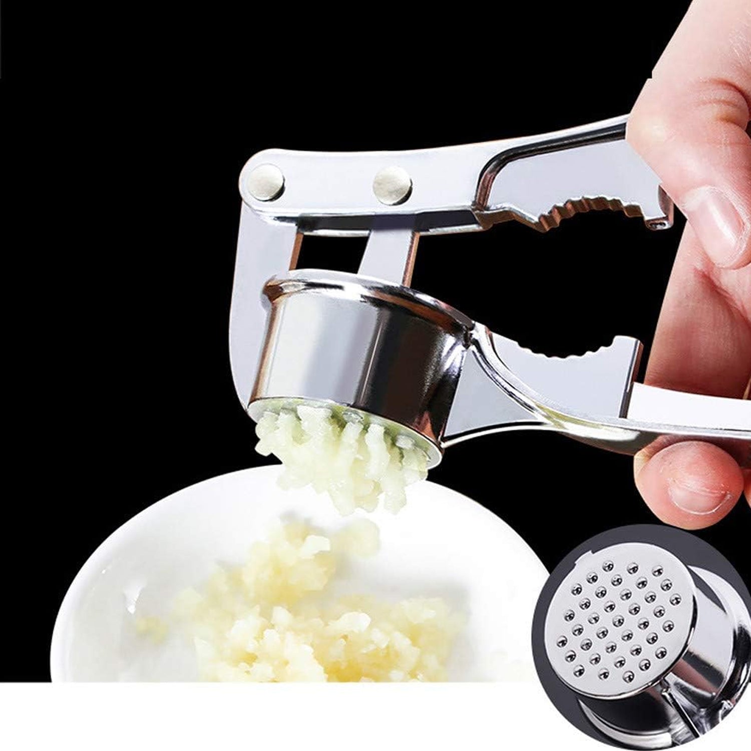2-in-1 Premium Garlic Press & Walnut Cracker – Heavy-Duty Alloy Masher (1 Pc)