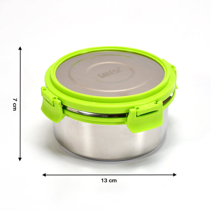 Ganesh Solo Round 400 Stainless Steel Leak-Proof Airtight Lunch Box
