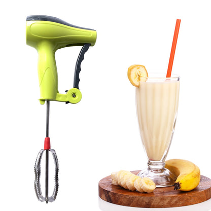 Power-Free Manual Hand Blender with Stainless Steel Blades – Milk Lassi Maker & Egg Beater