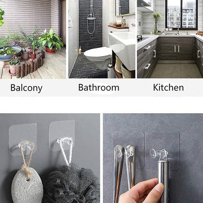 Self-Adhesive Wall Hook for Kitchen Tools and Power Plugs – Drill-Free & Waterproof (5 pcs)