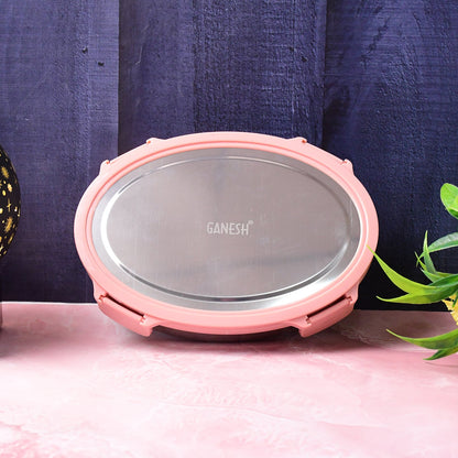 Ganesh Classy 2pc Stainless Steel Lunch Box Set – Oval & Triangle Tiffin
