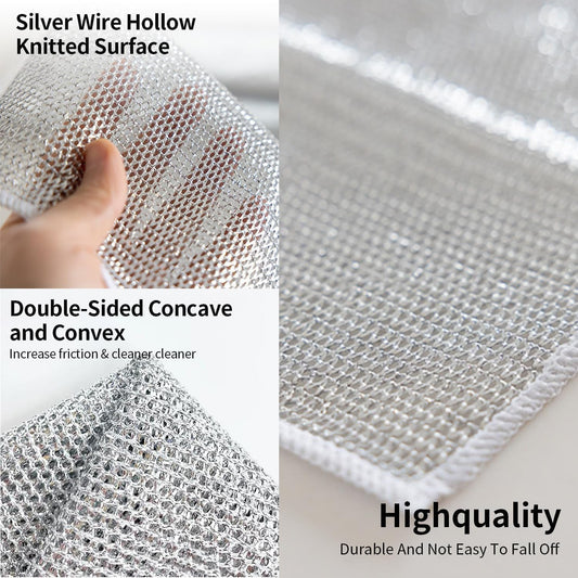 One-Sided Multipurpose Microfiber Cloths, Scrubber (20x20 cm) - Pack of 10