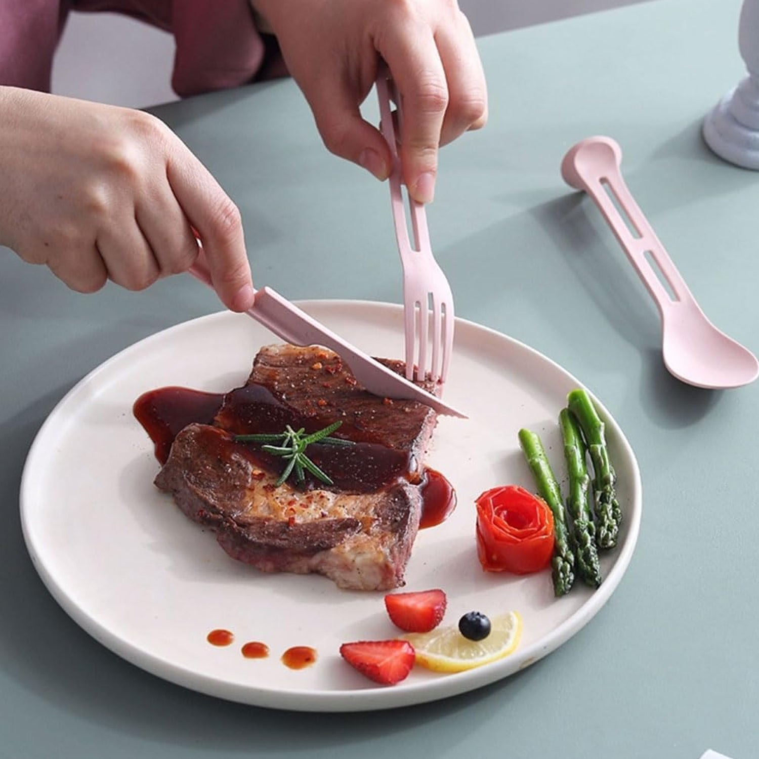 3-in-1 Reusable Cutlery Set – Spoon, Fork & Knife for Travel & Dining