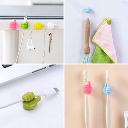 Thumb Cable Clips – Multi-Color Cord Organizer for Desk, Home, Car (10 Pc)