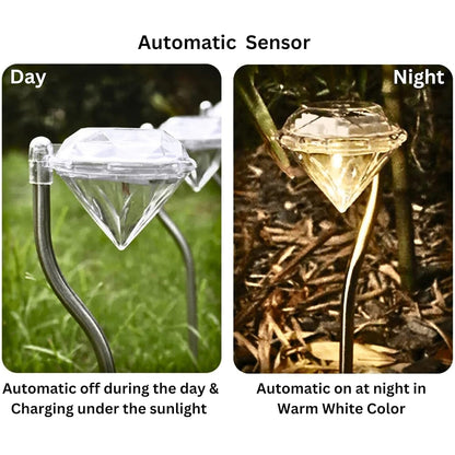 Diamond Solar Path Lights – Waterproof LED Garden Stakes (4 Pc)