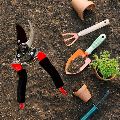 21Cm Red Garden Shears – Sharp Cutter Pruner Scissors for Gardening